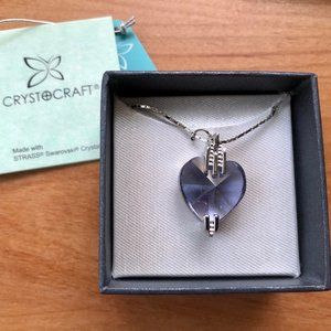 NEW! Crystocraft(R) Lilac Heart Necklace